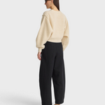 Apiece Apart Bari Crop Trouser in black, detail view