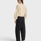 Apiece Apart Bari Crop Trouser in black, detail view