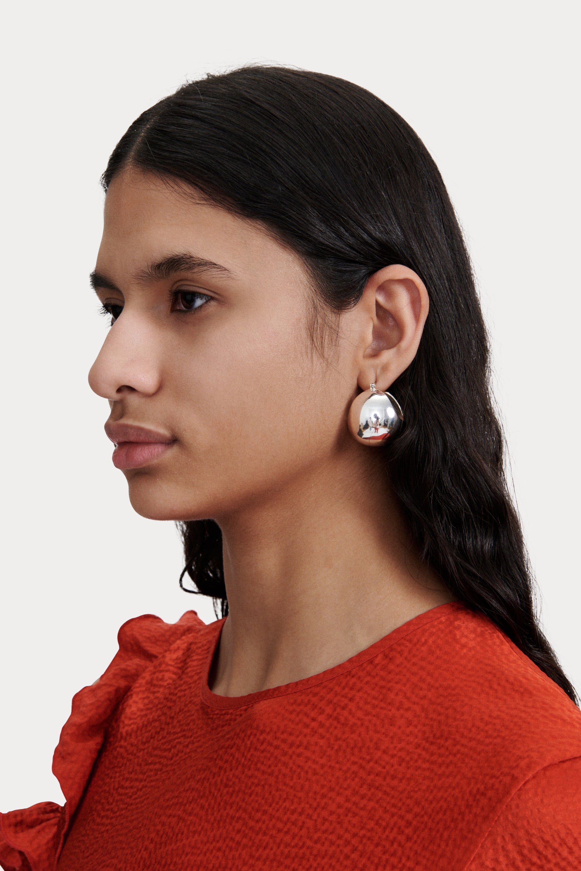 Rachel Comey Large Keel Hoop - Silver