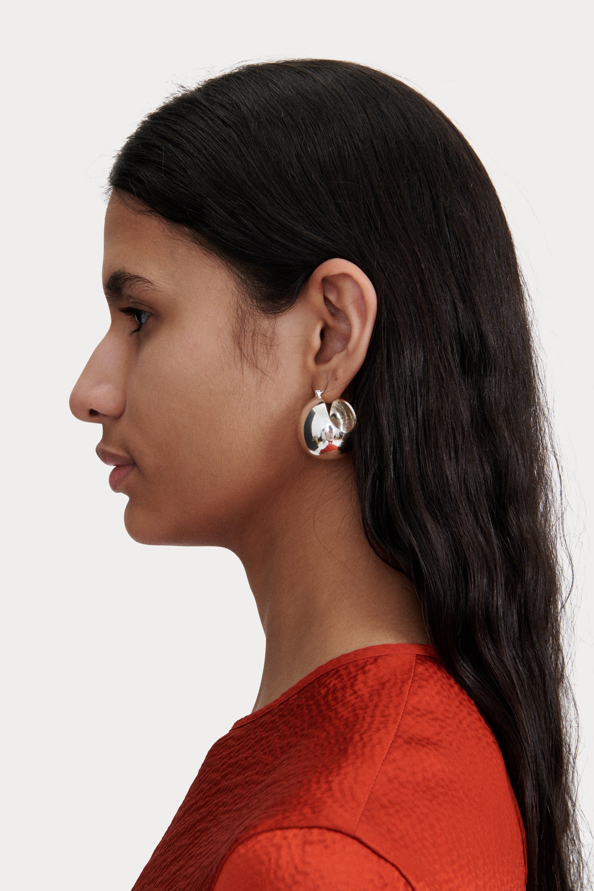Rachel Comey Large Keel Hoop - Silver