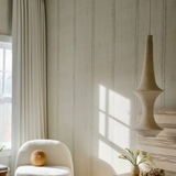 Saint III Crochet Pendant Lamp in Soft White styled in room