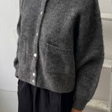 Amélie Alpaca Cardigan - Charcoal