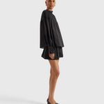 Merlette Majorelle Top in Black - side view showing the volume through the body and sleeves