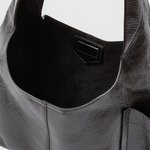 RACHEL COMEY Tool Bag in black leather, detail of strap and stitching.
