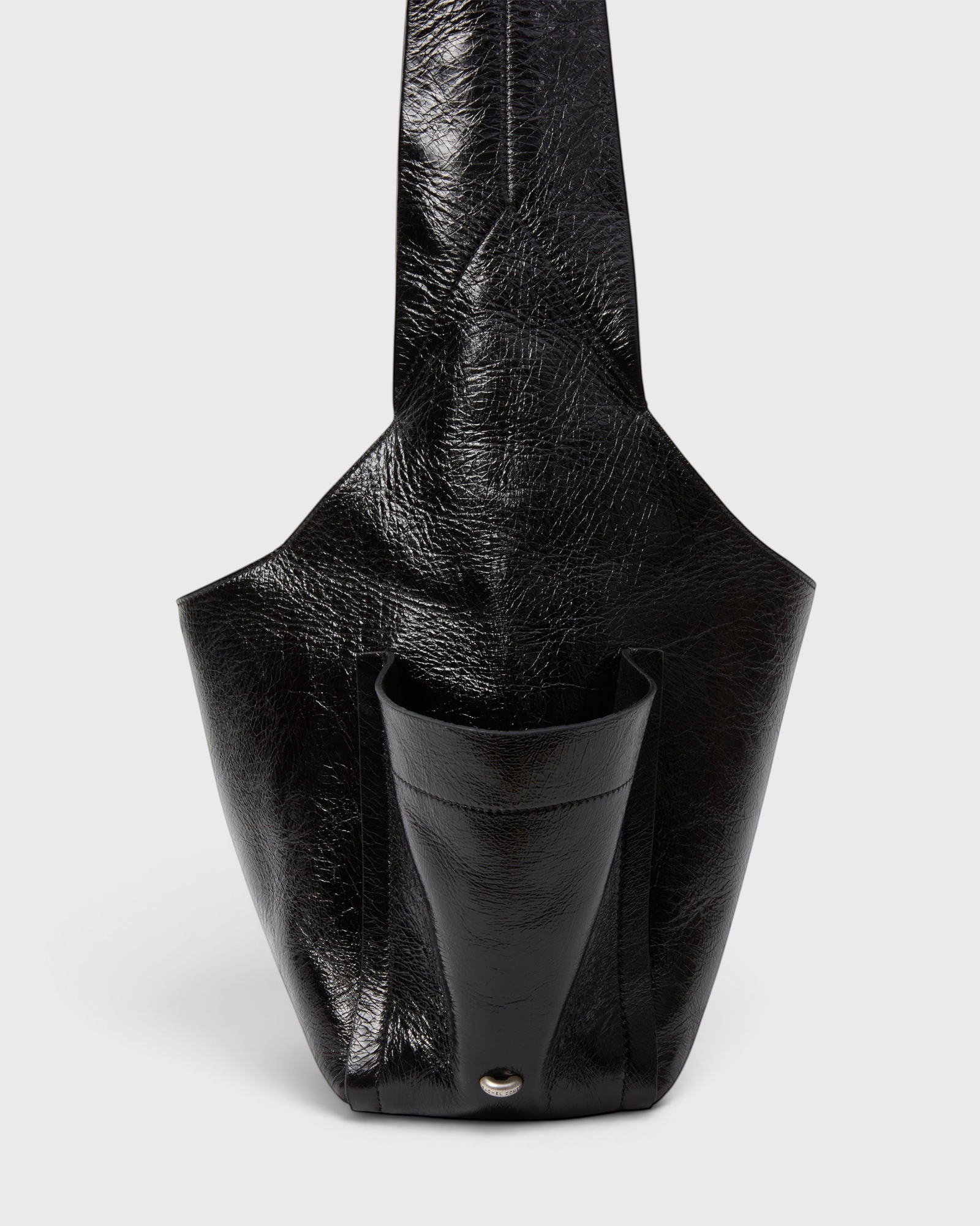 RACHEL COMEY Tool Bag in black leather, alternate styled view.