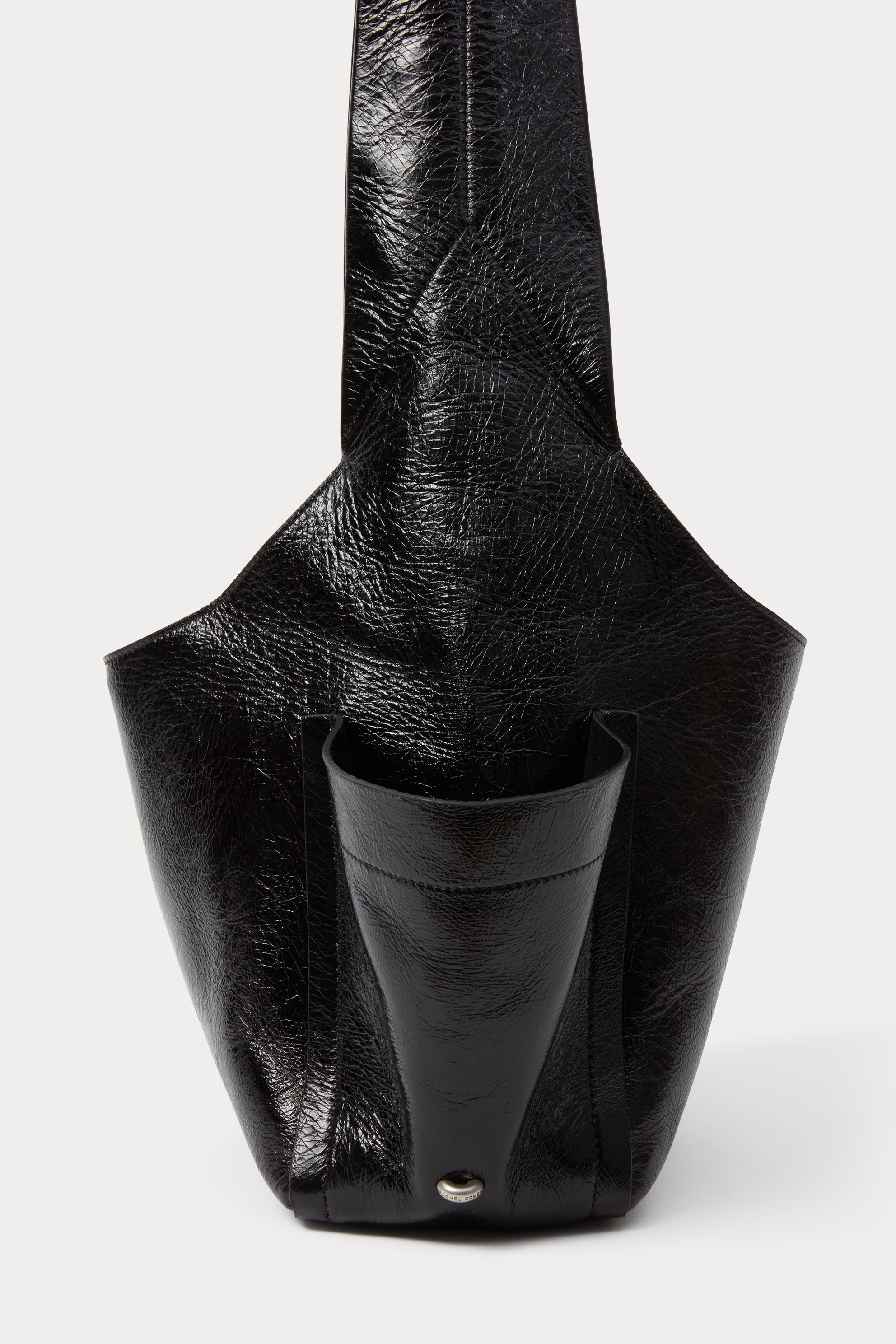 RACHEL COMEY Tool Bag in black leather, alternate styled view.