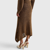 Rachel Comey Lenco Skirt in Brown, back view showing fit and hem drape