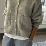 Amélie Alpaca Cardigan - Light Grey