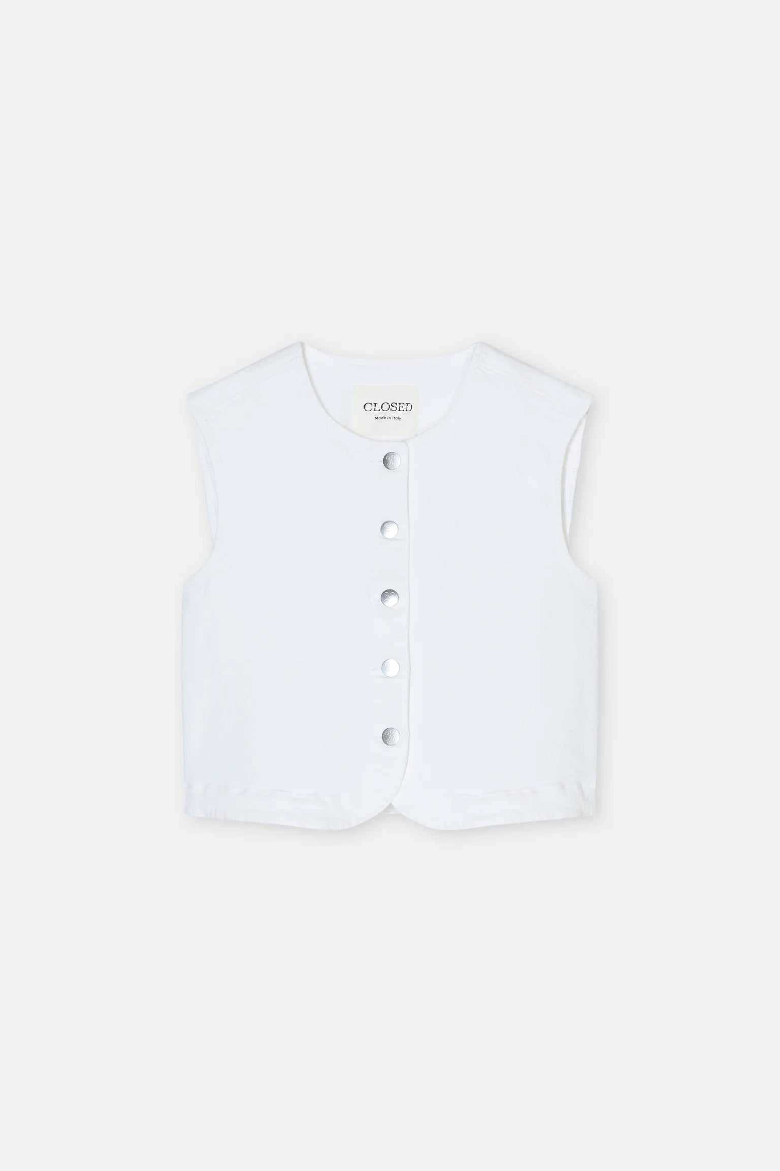 Denim Vest - White Cotton — view 3
