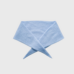 JONES + CO powder blue cashmere and wool blend bandana scarf with a soft knit texture