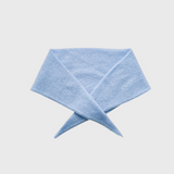JONES + CO powder blue cashmere and wool blend bandana scarf with a soft knit texture
