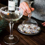 Classic Floral Garnishing Salt on glass