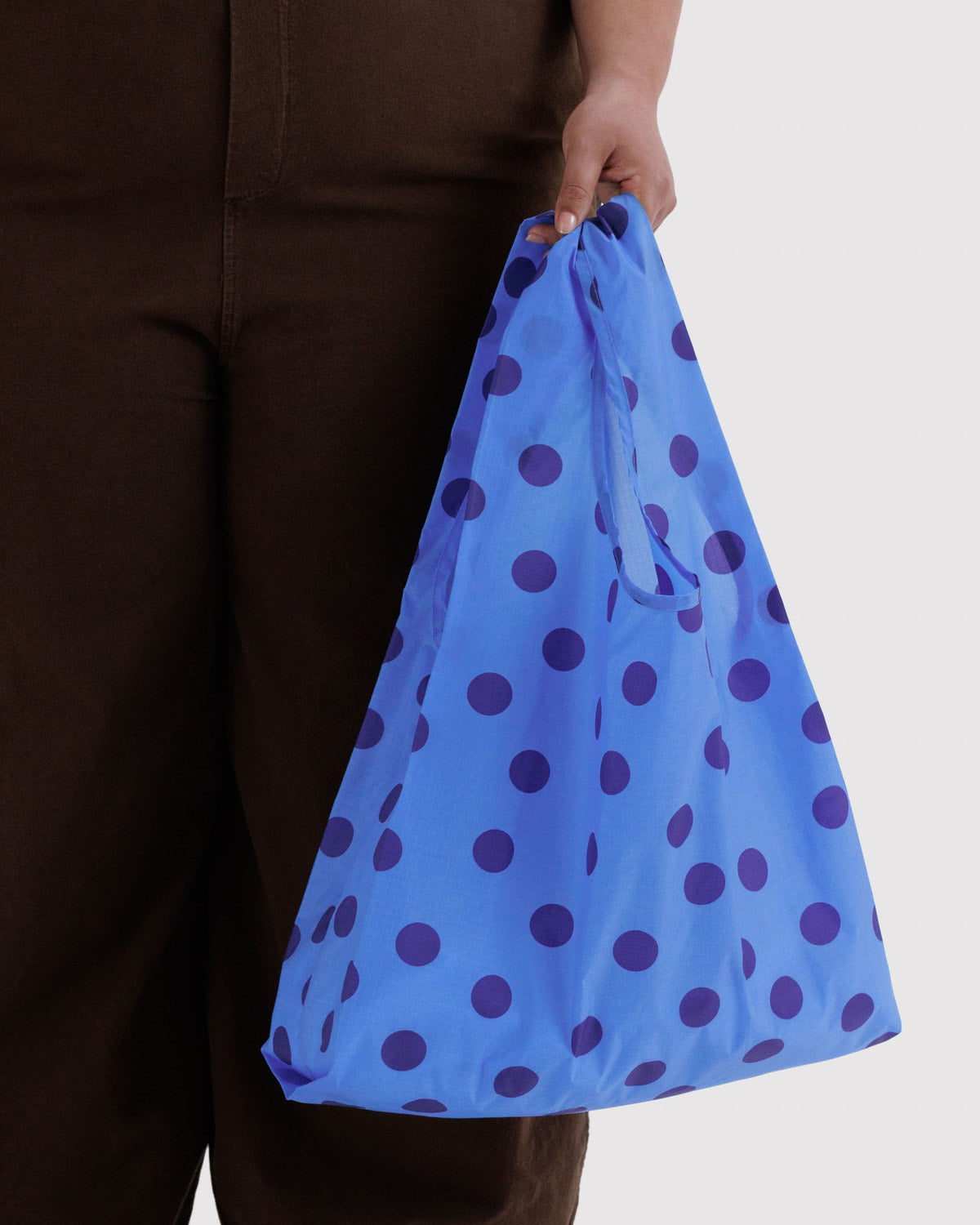 Standard Baggu - Blue Polka Dot, folded