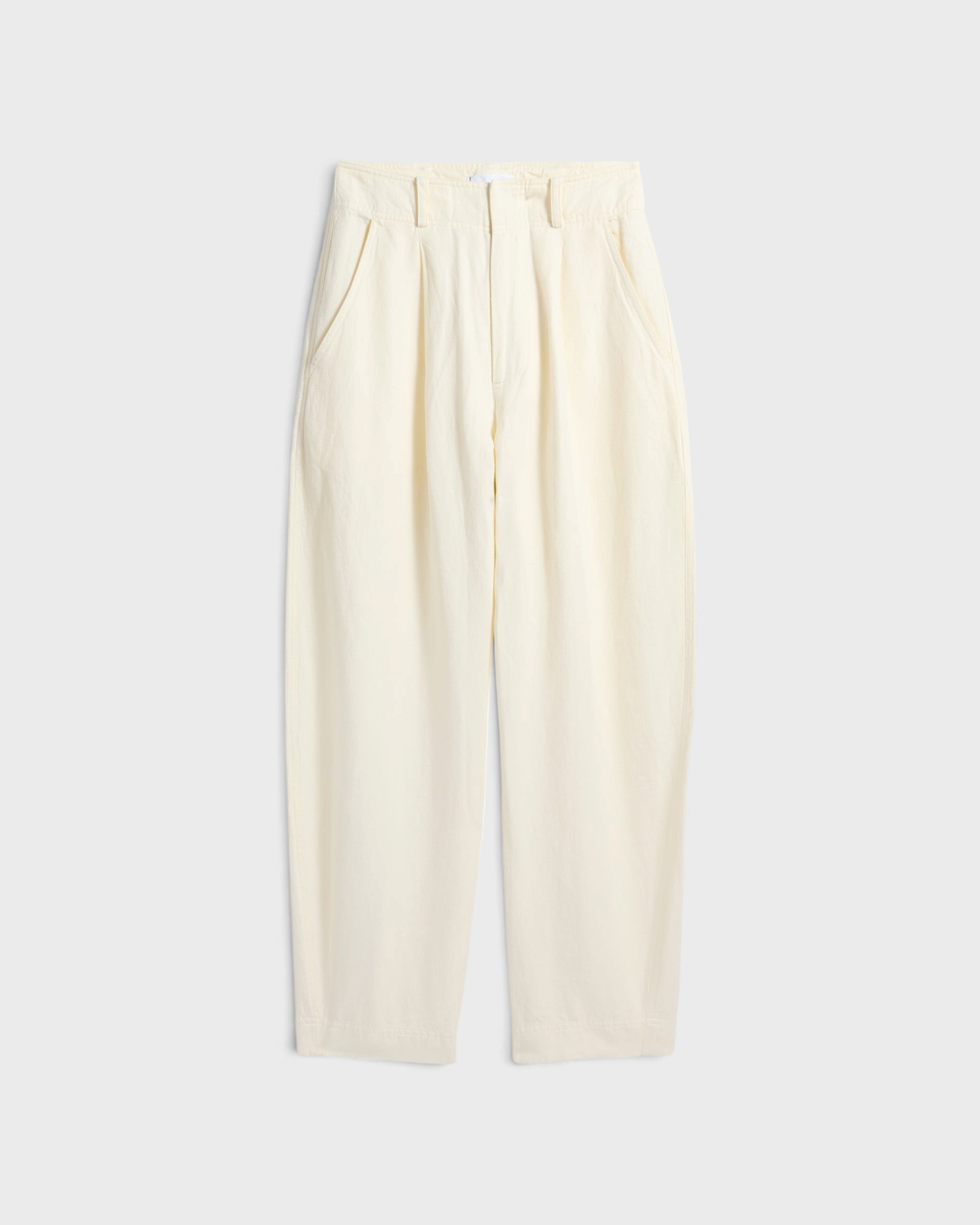 Apiece Apart Bari Crop Trouser in cream, flat product shot