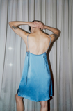 Tessa Dress - Blue Satin