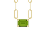 14K Emerald-Cut Peridot Necklace