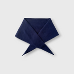 JONES + CO navy blue cashmere and wool blend bandana scarf with a soft knit texture