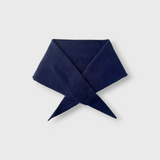 JONES + CO navy blue cashmere and wool blend bandana scarf with a soft knit texture
