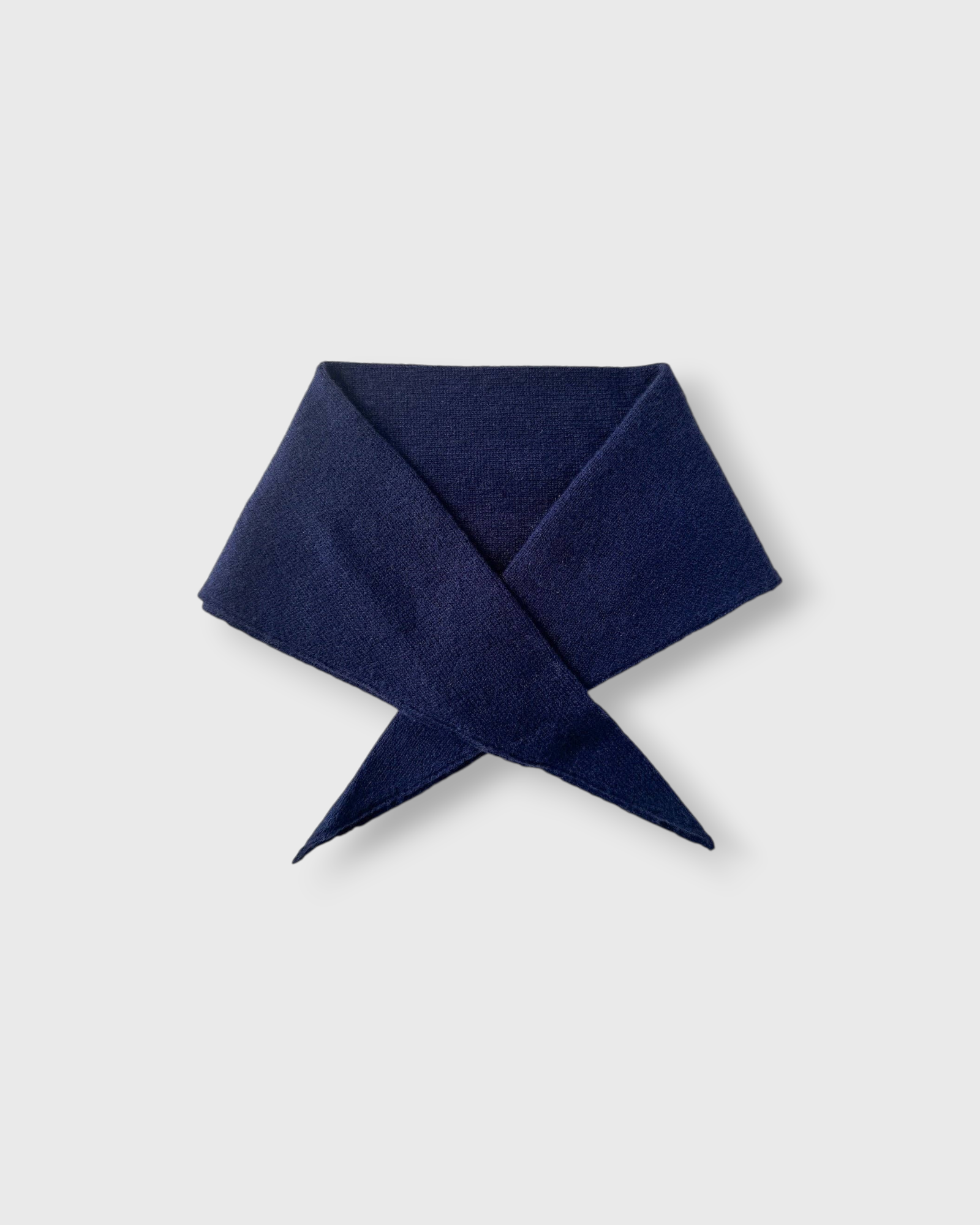JONES + CO navy blue cashmere and wool blend bandana scarf with a soft knit texture