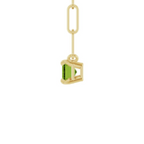 14K Emerald-Cut Peridot Necklace