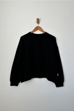 French Terry Poche Top - Black