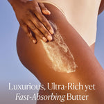 OSEA Undaria Algae Body Butter texture being smoothed onto the hip and thigh