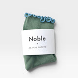The Petite Ruffled Modal Socks - Sea Glass / Powder Blue