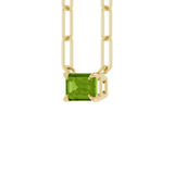 14K Emerald-Cut Peridot Necklace
