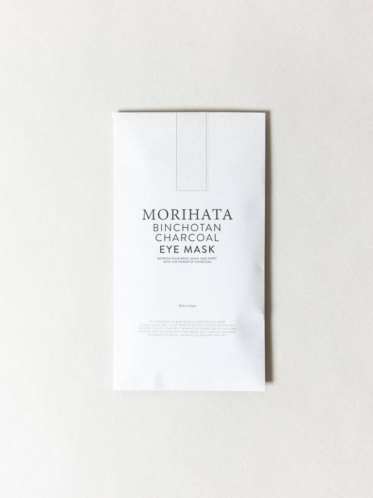Morihata Binchotan Charcoal Eye Mask in packaging