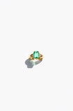 18K Art Deco Emerald and Diamond Ring