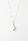 14K Large Freshwater Pearl Pendant Necklace on chain