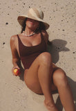 Raffia Sun Hat on beach