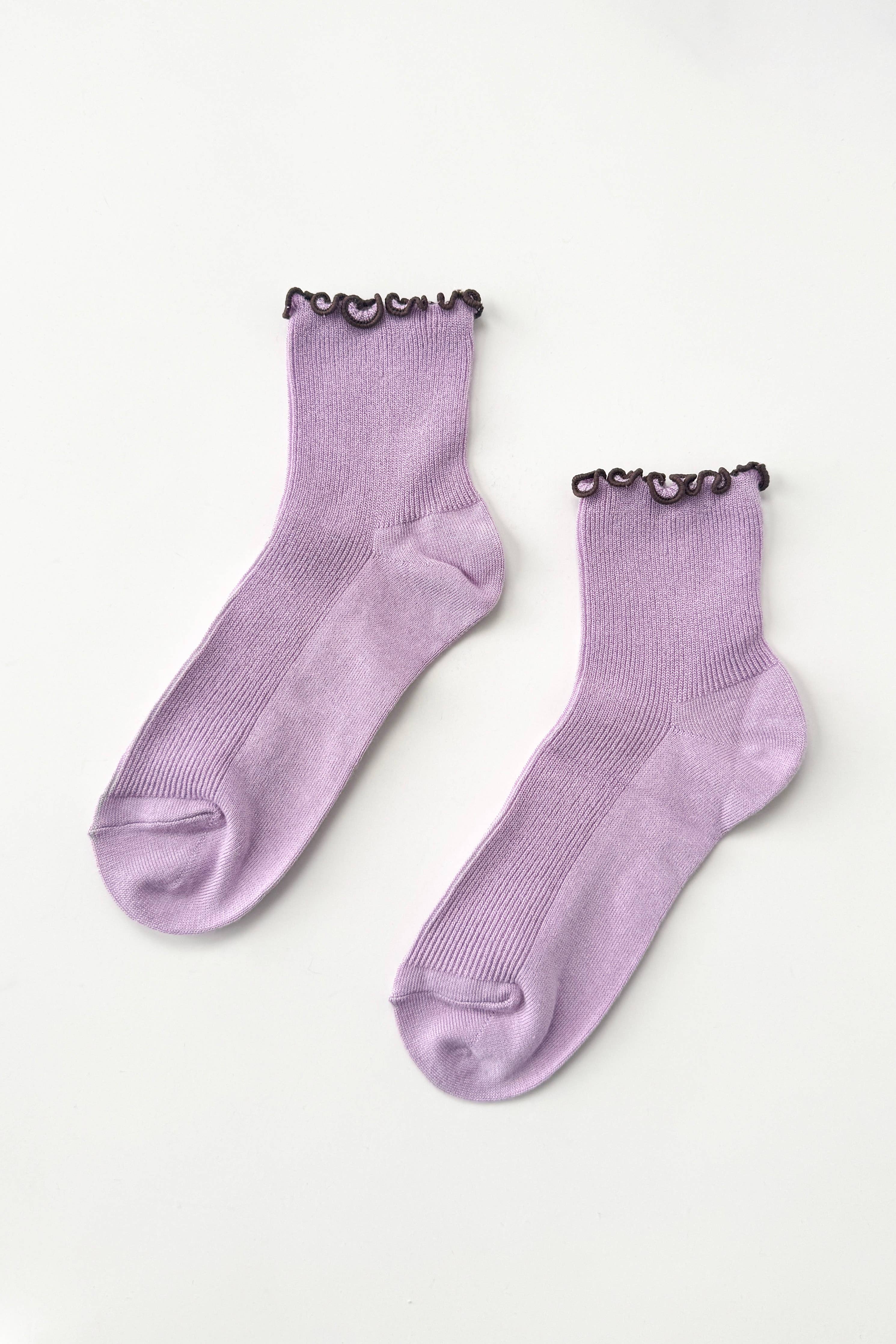 The Petite Ruffled Modal Socks