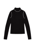 Danica Cashmere Sweater - Black/Eco Paper Trim