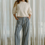 Cali Rolled 3/4 Sleeve Sweater - Ivory