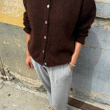 Leila Mohair Cardigan - Cocoa Bean