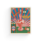 JONES + CO Sweetest Weirdo greeting card featuring surreal strawberry sundae illustration on soft white paper