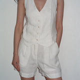 Violet Vest - White