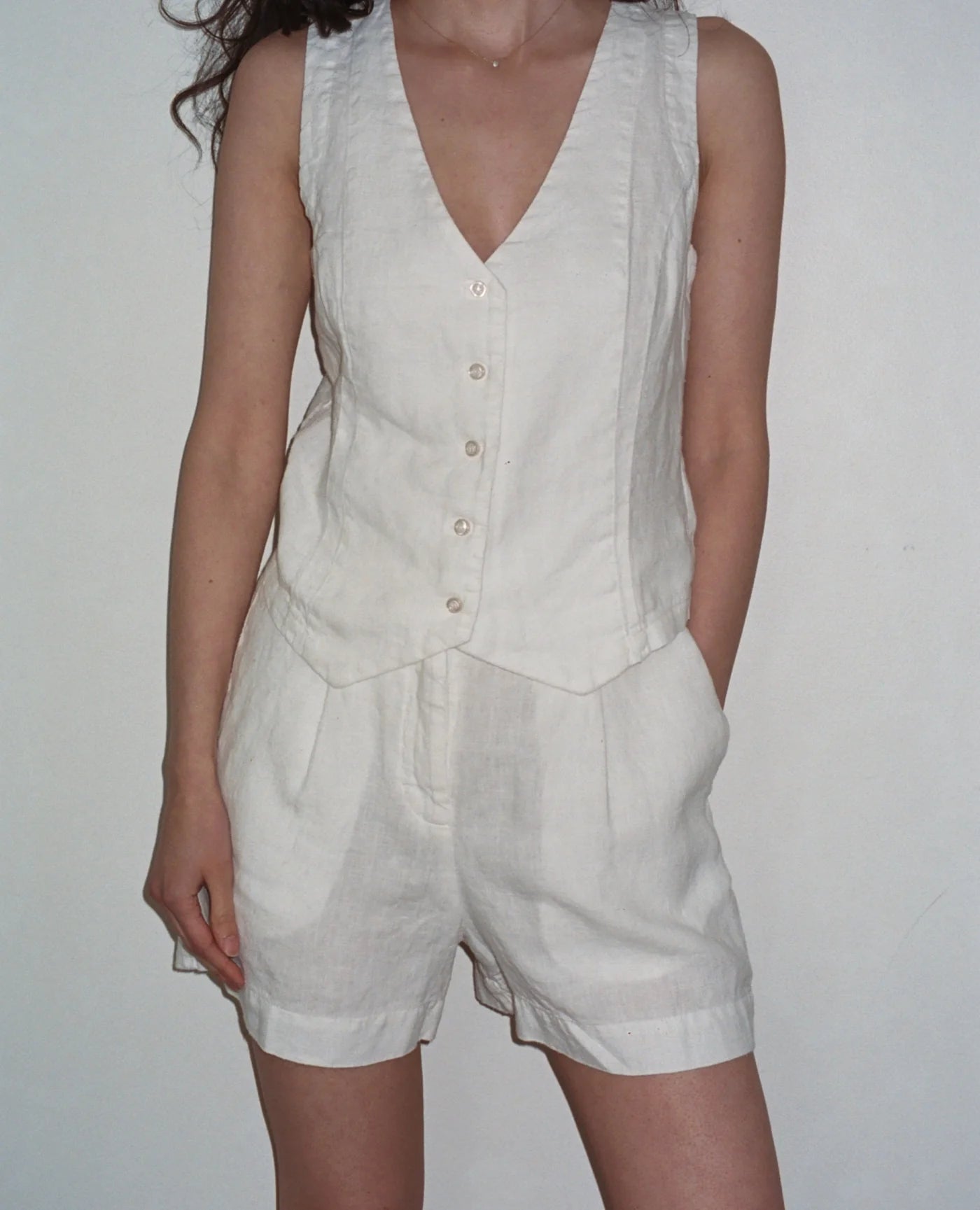 Violet Vest - White