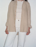 Cecile Oversized Linen Shirt - Beige