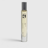 JONES + CO Rock Rose natural perfume oil roller in a sleek glass bottle with a silver cap on a white background