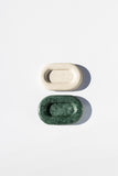 emerald stone and white stone catch all trays, white background
