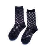 Anise Sheer Crew Socks - Black
