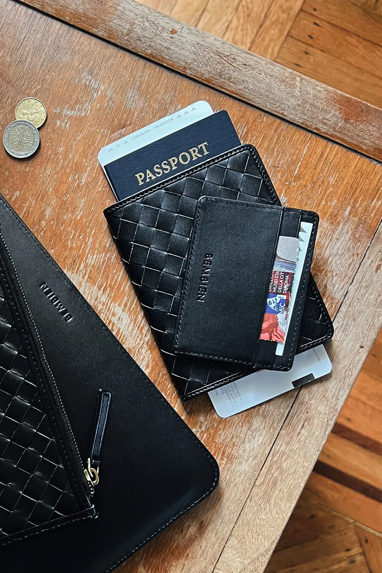 Este Passport Holder - Black pictured with other bembien products