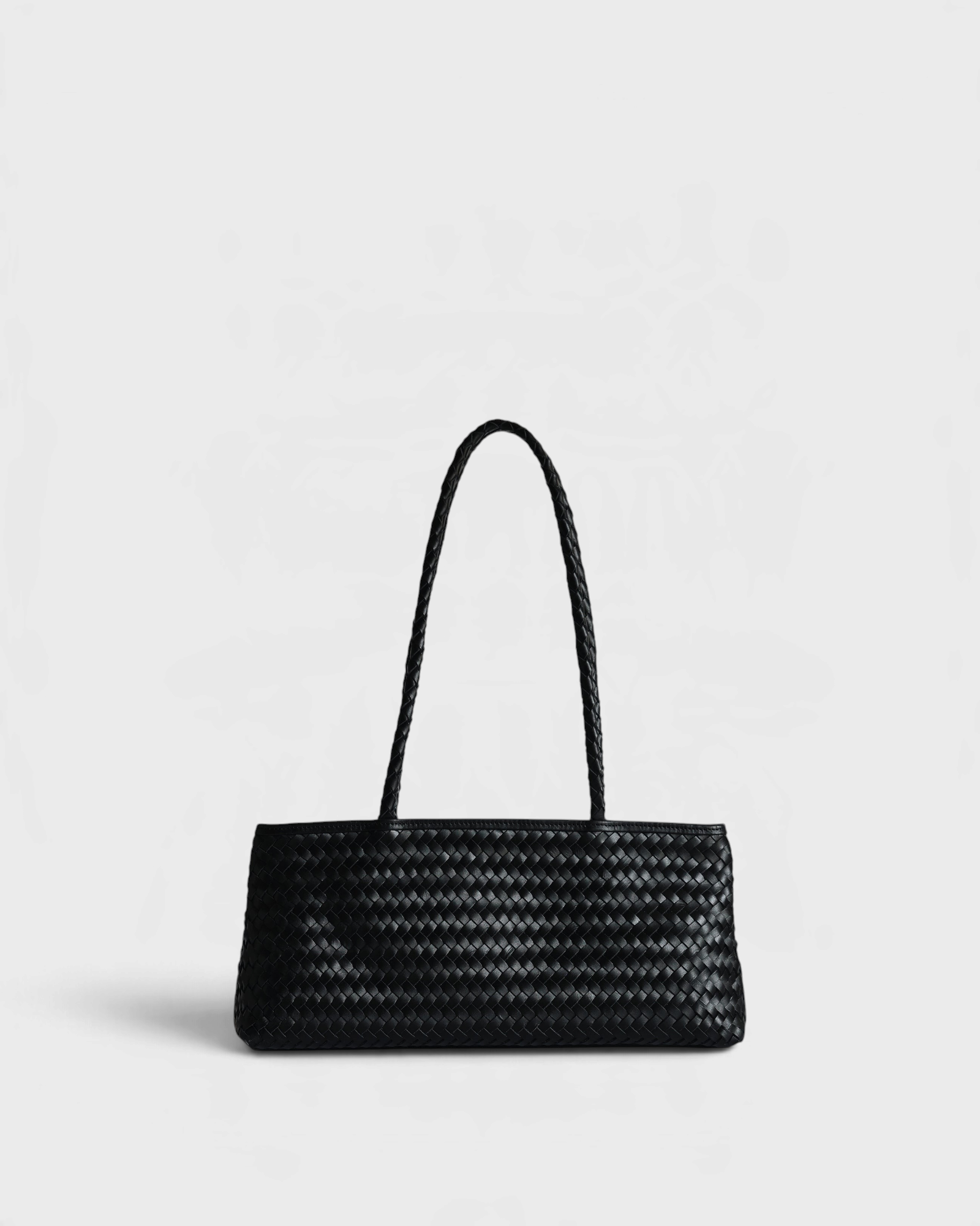 Bembien Naomi Bag in black handwoven leather — front
