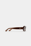 Valentina Sunglasses - Transparent Brown side view of logo 