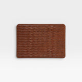 Brown textured rectangular laptop sleeve on a white background