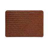 Brown textured rectangular laptop sleeve on a white background