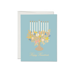 Floral Menorah Hanukkah Card