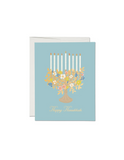 Floral Menorah Hanukkah Card